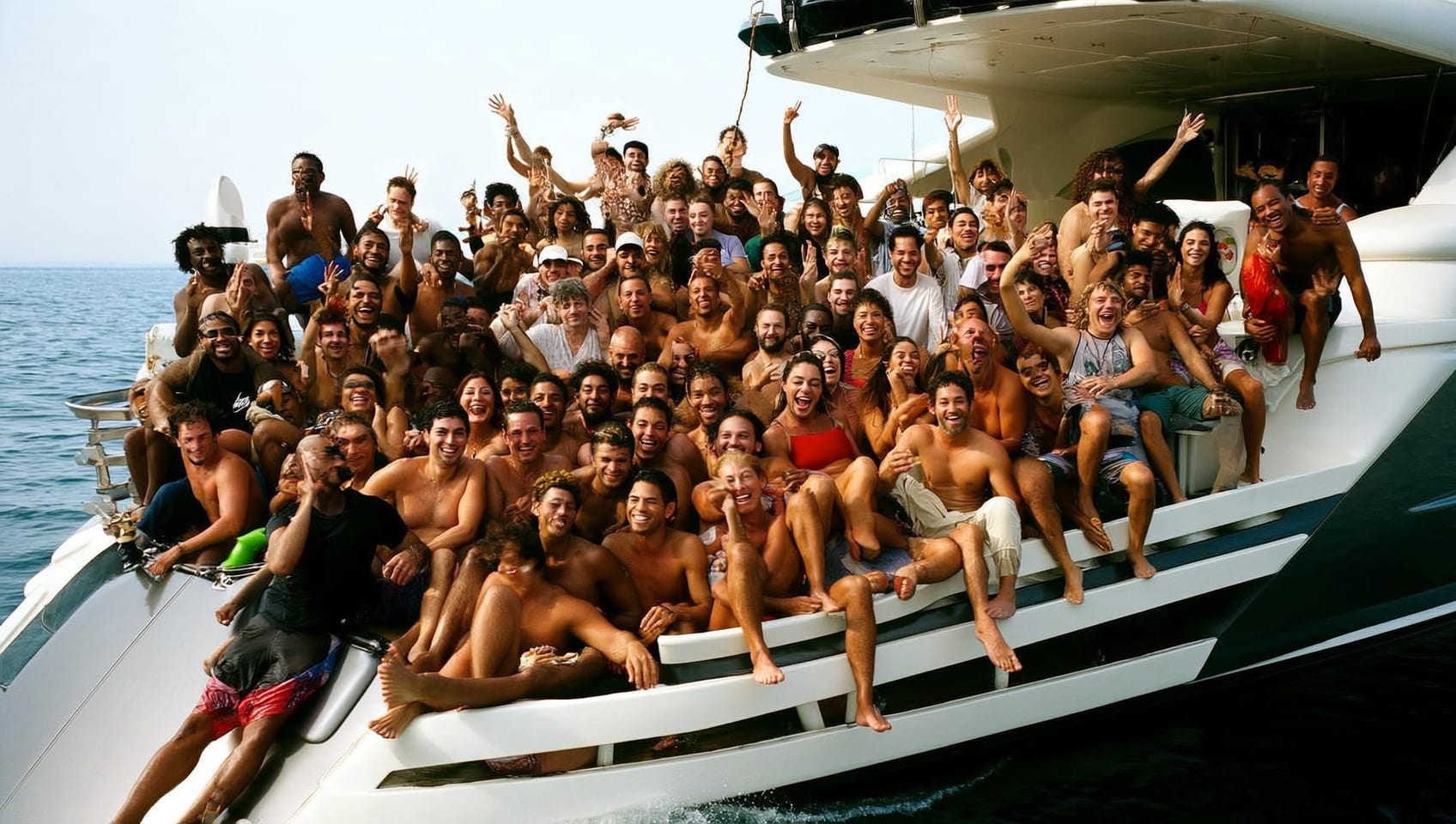 Guests gathered on the swim platform of the Gran Turismo 40